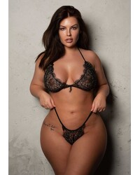 Dessous-Set aus Wimpernspitze mit Strasssteinen - QueenSize - vergleichen und günstig kaufen